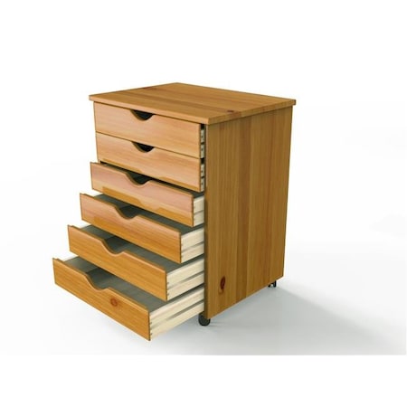 Adeptus Adeptus Solid Wood 76152 6 Drawer Wide Roll Cart 76152